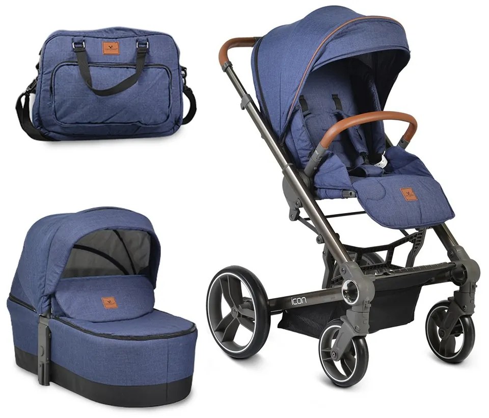 Cangaroo  -  Комбинирана детска количка 2в1 Icon дънки