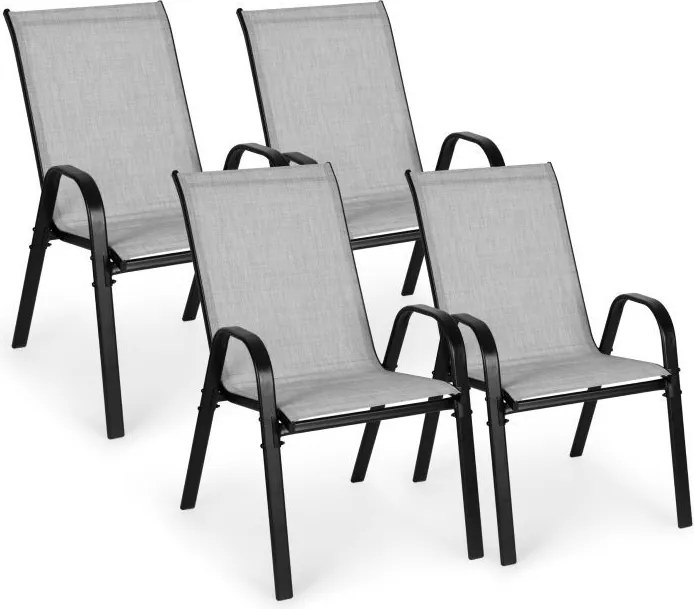 Градински столове за терасата - комплект от 4 броя Сив