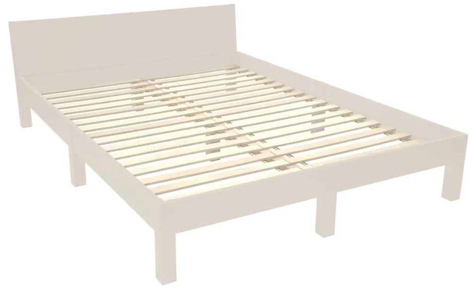 Бежово двойно легло от букова дървесина с решетка 140x200 cm Dabi - Ragaba