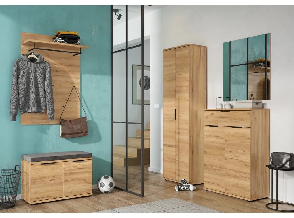 Шкаф за обувки в дъбов декор с пейка Fremont - Germania