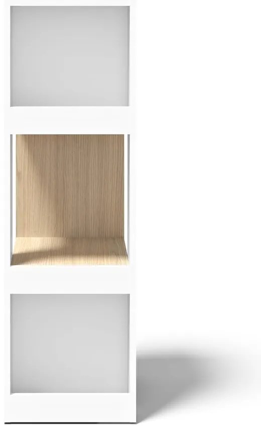 Бяла етажерка за книги в дъб 40x114 cm Ella - TemaHome