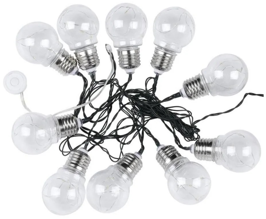 LED соларен гирлянд 10xLED/1W/1,2V 1xAA 2 м IP44 3000K 300 mAh