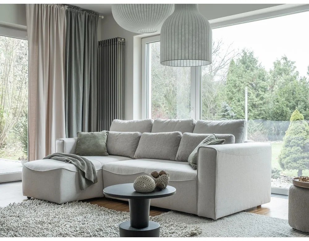 Кремав ъглов разтегателен диван (променлив) Homely Tommy - Miuform