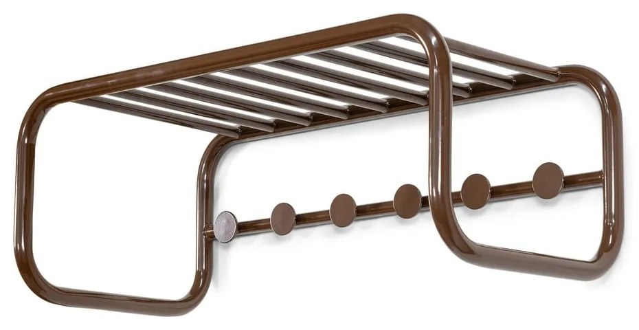 Тъмнокафява метална стенна закачалка с рафт 72 cm Retro – Spinder Design