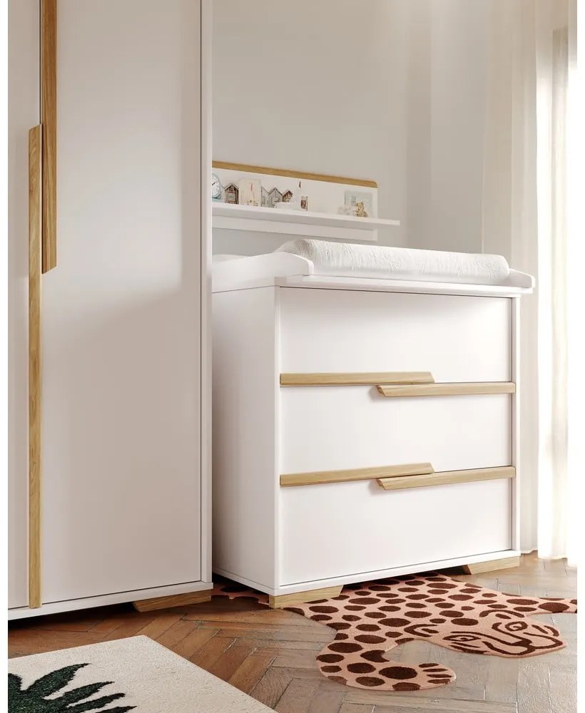 Бял детски скрин с чекмеджета Snap - Pinio