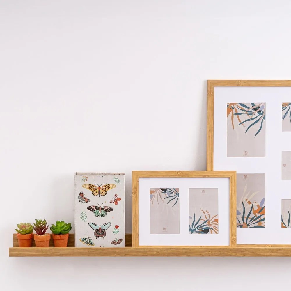 Рафт за картини от дъб в естествен цвят 60 cm - Casa Selección