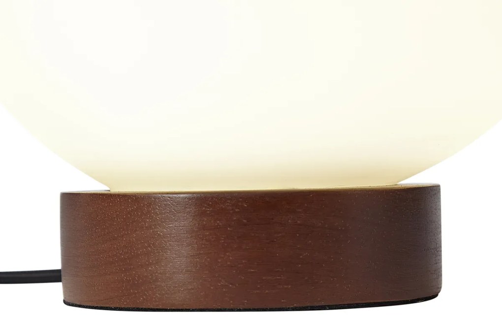 Дървена настолна лампа в стил Japandi с опалово стъкло - Sally