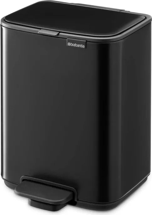 Кош за боклук Brabantia Bo Pedal 1010136, 4 л, Леко затваряне, Противоплъзгаща основа, Черен