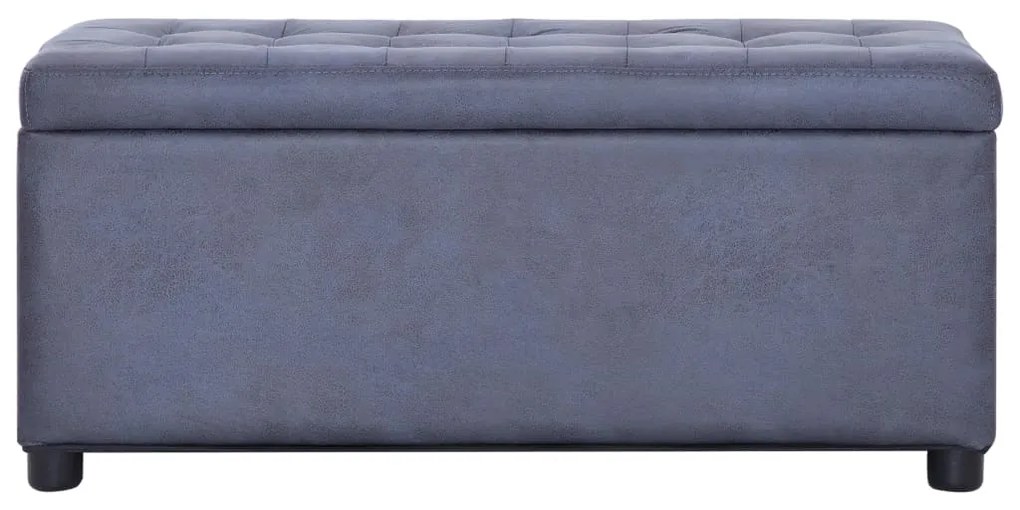 281376 vidaXL 281376  Storage Ottoman 87,5 cm Grey Faux Suede Leather