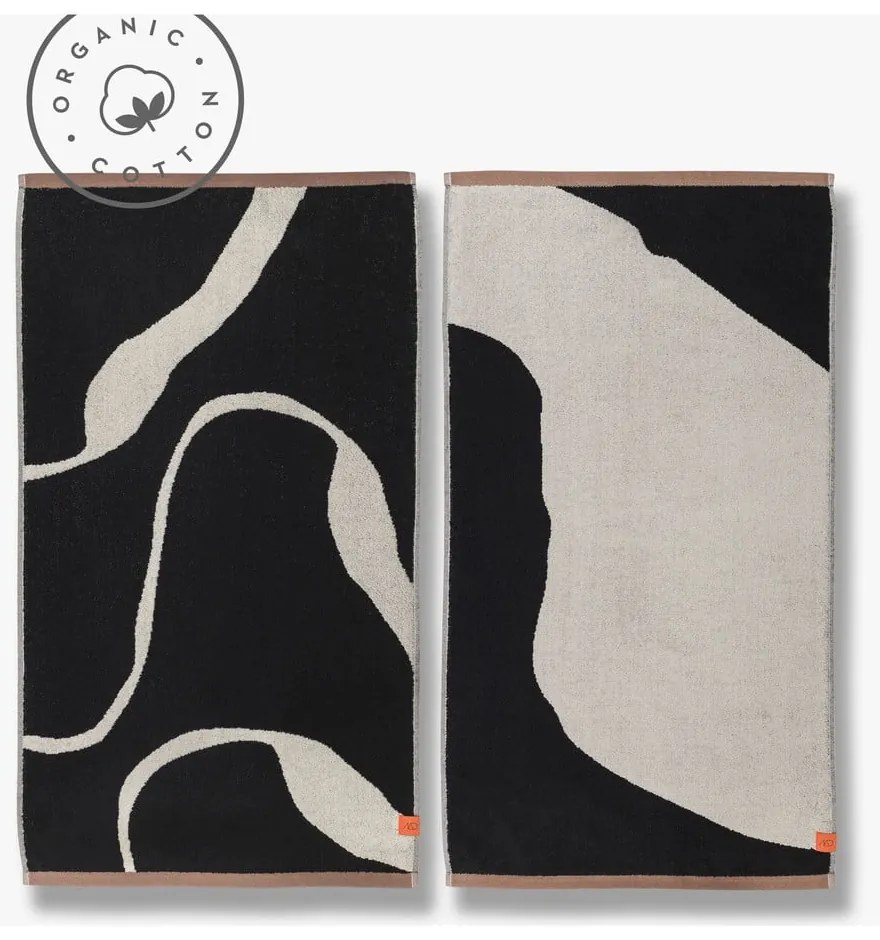 Черно-бели кърпи в комплект от 2 бр. от органичен памук 50x90 cm Nova Arte - Mette Ditmer Denmark