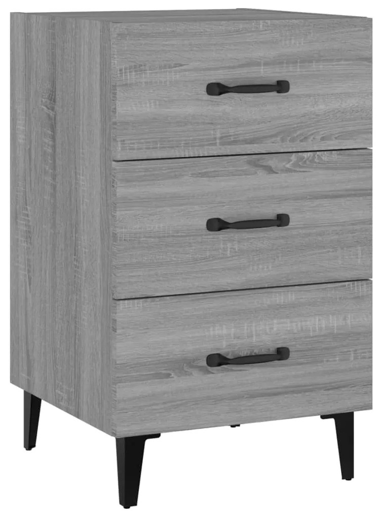 817325 vidaXL Нощно шкафче, сив сонома, 40x40x66 см, инженерно дърво
