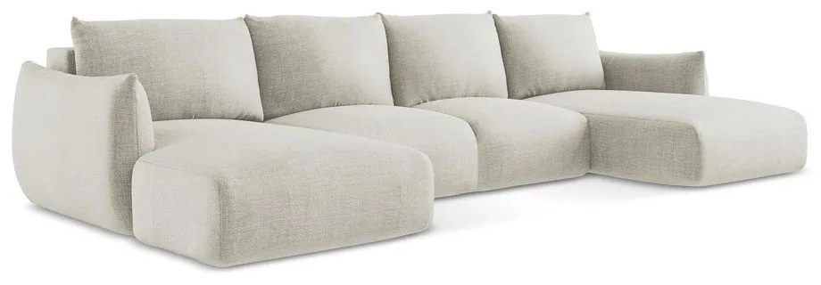 Бежов сгъваем ъглов диван (U форма) Leila – Makamii