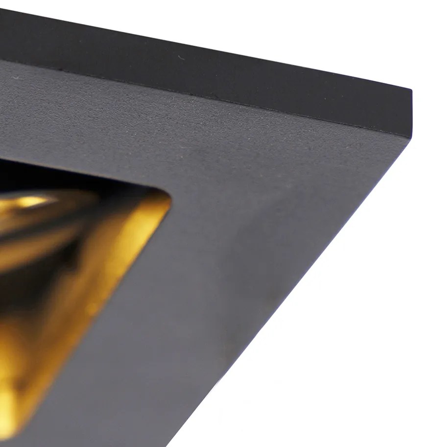 Комплект от 6 модерни вградени прожектори черни регулируеми - Qure