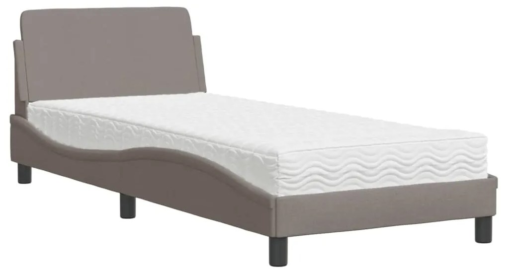 3208328 vidaXL Легло с матрак, таупе, 90x200 см, плат