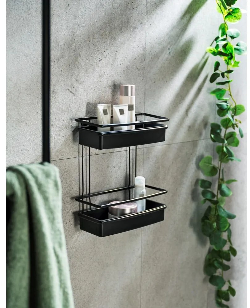 Черен рафт за душ Molinella, 30 x 35 cm - Wenko