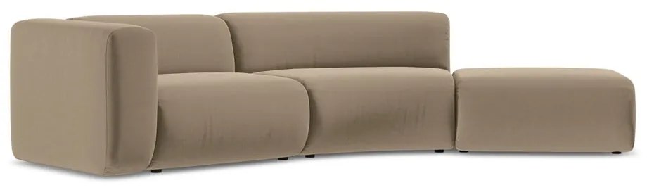 Бежов кадифен шезлонг (десен ъгъл) Ekahi – Makamii