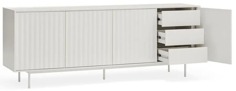 Бял нисък скрин 211x80 cm Sierra – Teulat