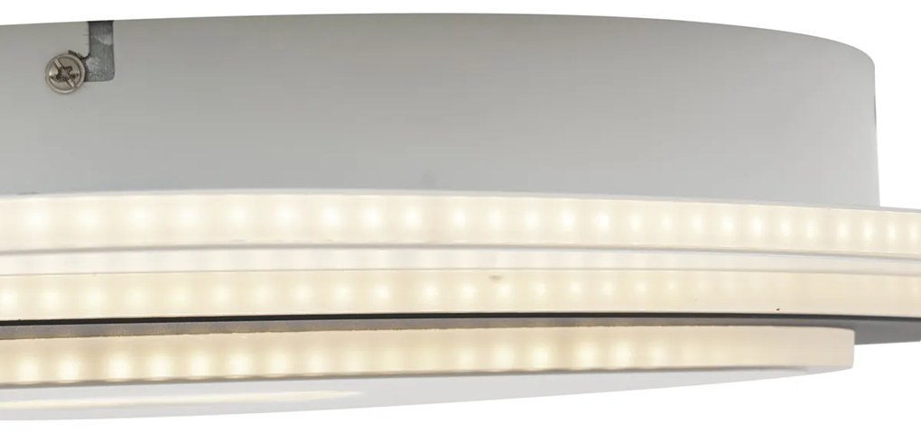 Дизайнерска таванна лампа бяла с тъмносива органична форма, включително LED димируема - Taylor