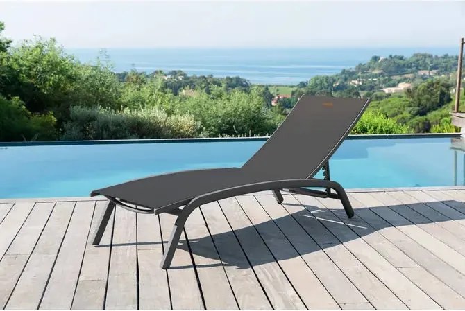 Алуминиев шезлонг Hesperide Bonao - Антрацит/Графит