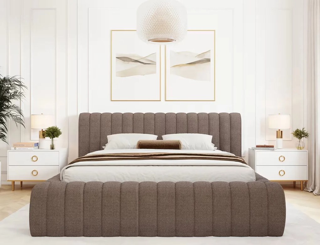 Тапицирано легло Carlito-Кафяво-140 x 200