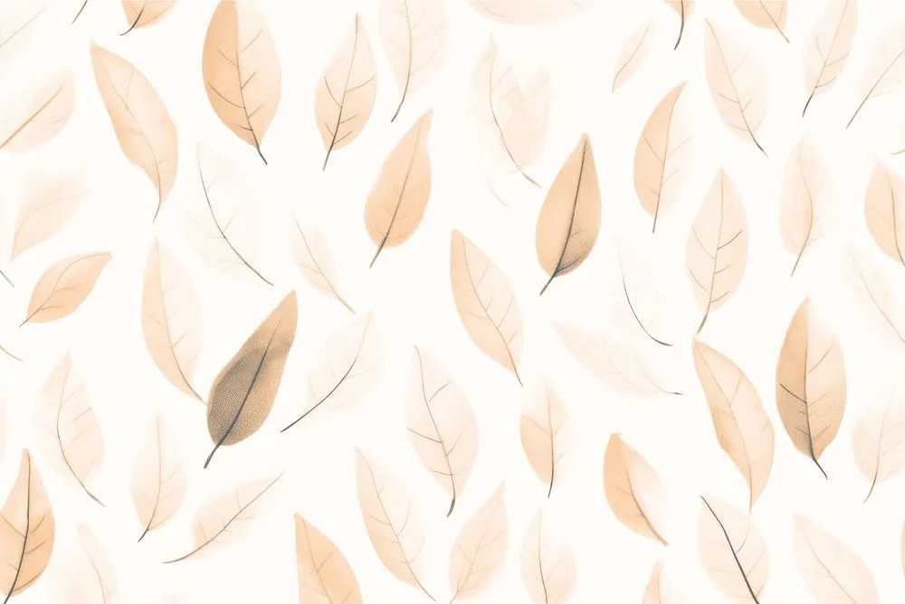 Тапет – Нежни листа в оттенък Peach Fuzz