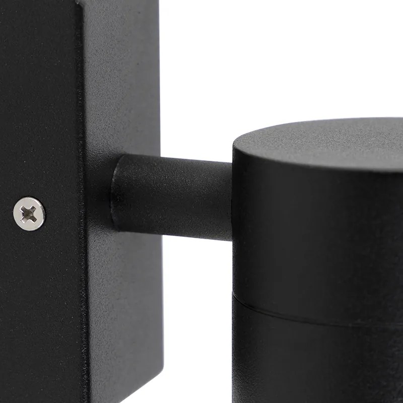 Интелигентна външна стенна лампа черна вкл. WiFi GU10 IP44 - Solo