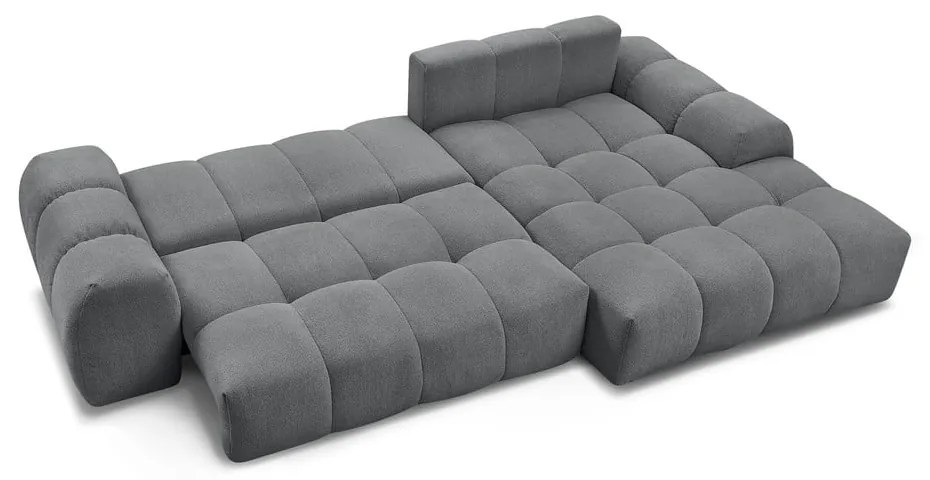 Тъмносив шенилов сгъваем/с място за съхранение ъглов диван (десен ъгъл) Everest – Bobochic Paris