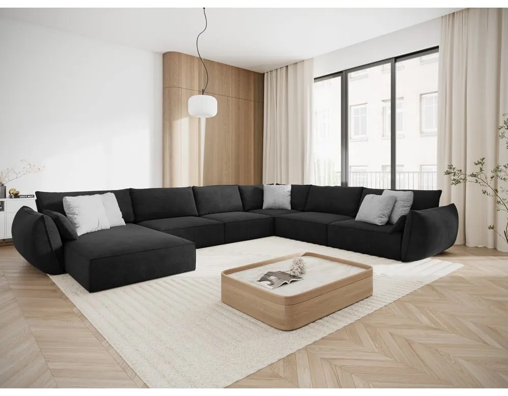 Тъмносив ъглов диван (десен ъгъл) Vanda - Mazzini Sofas