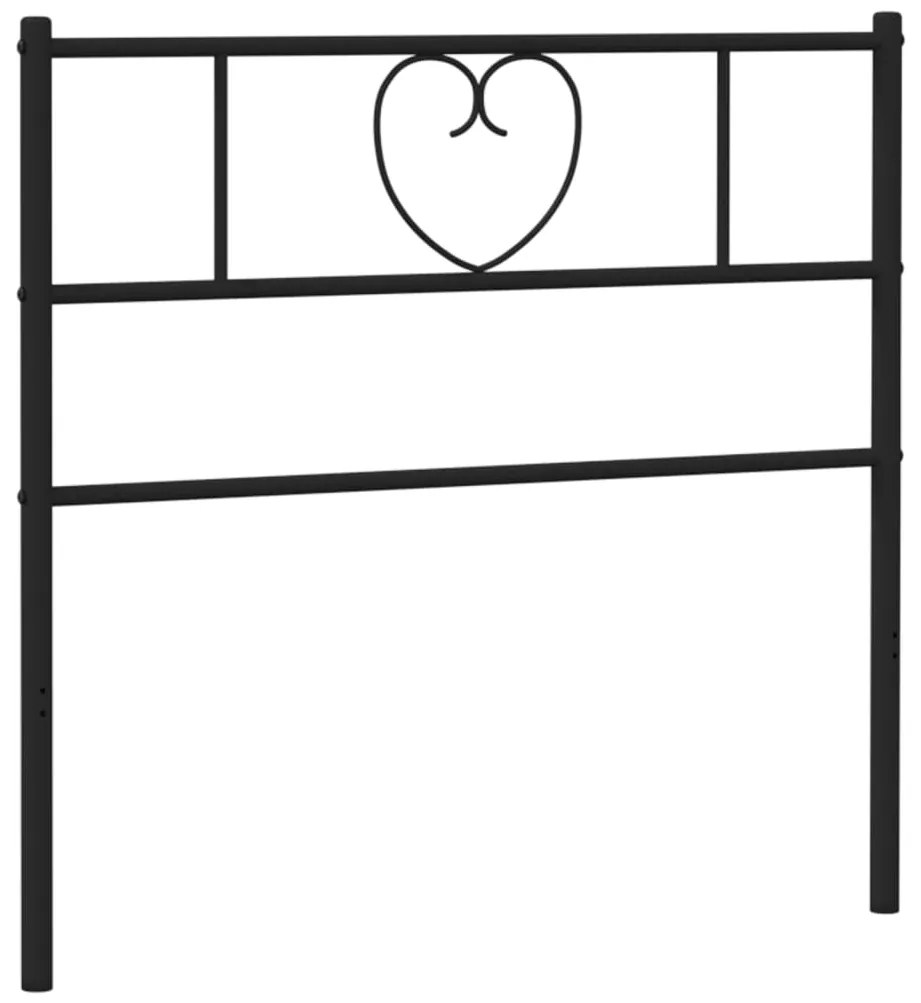 355489 vidaXL Метална табла за глава, черна, 75 см