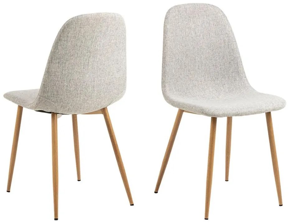 Трапезен стол KAIA 1 бр. светлосив/дъб