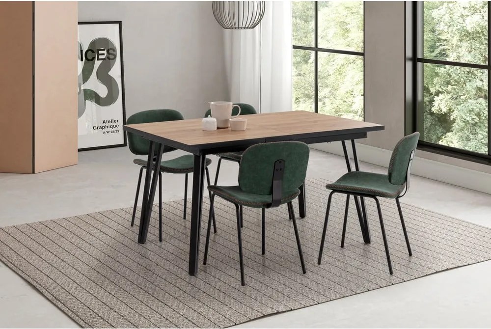 Маса за хранене с дъбов плот 90x140 cm Cleo - Marckeric