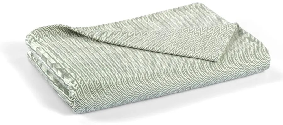 Зелена памучна покривка за двойно легло 240x260 cm Линии - Mijolnir