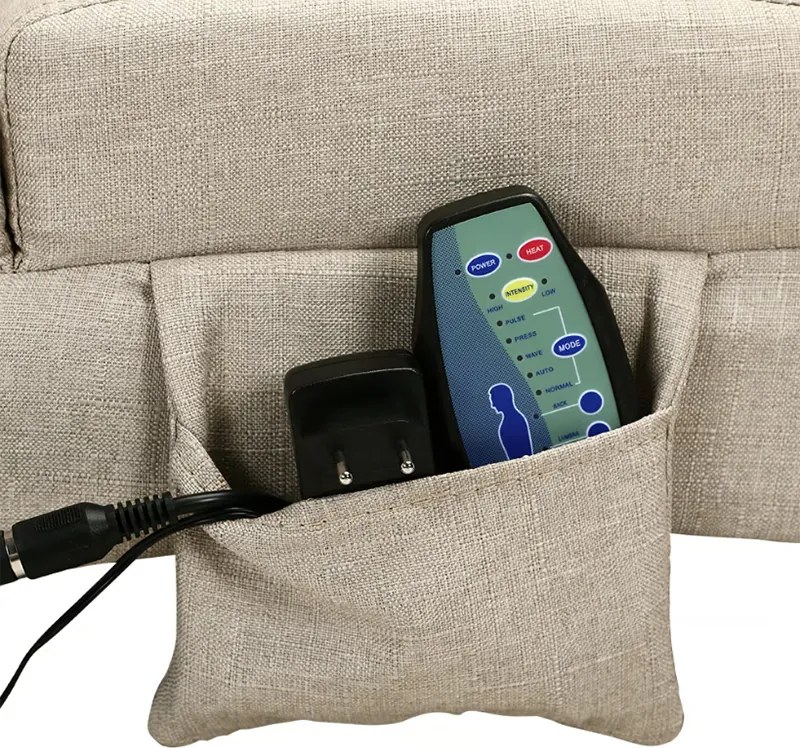 Релаксиращ масажен шезлонг Лондон с отопление textília sivá