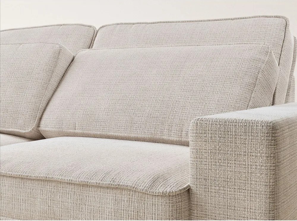 Кремав шенилов ъглов диван (ляв ъгъл/L форма) Kirou – Maison de Rêve