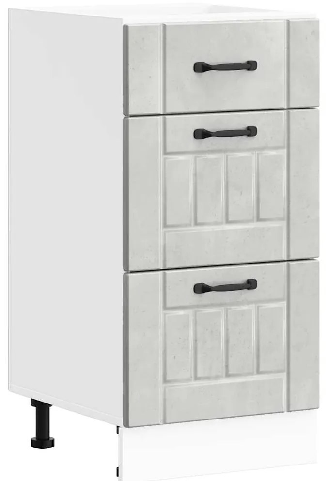 854234 vidaXL Кухненски шкаф Lucca, бетонно сив, инженерно дърво