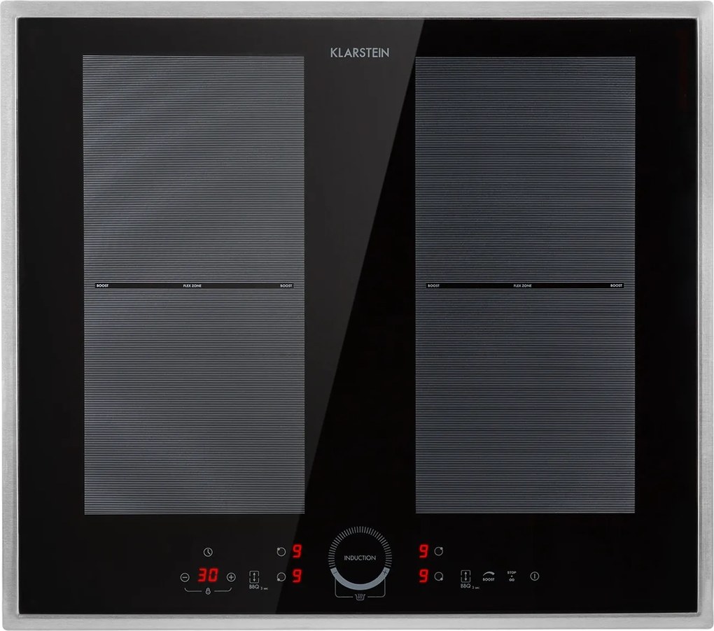 Klarstein Delicatessa 60 Prime, индукционен плот, 4 зони, 7000W, таймер, черен