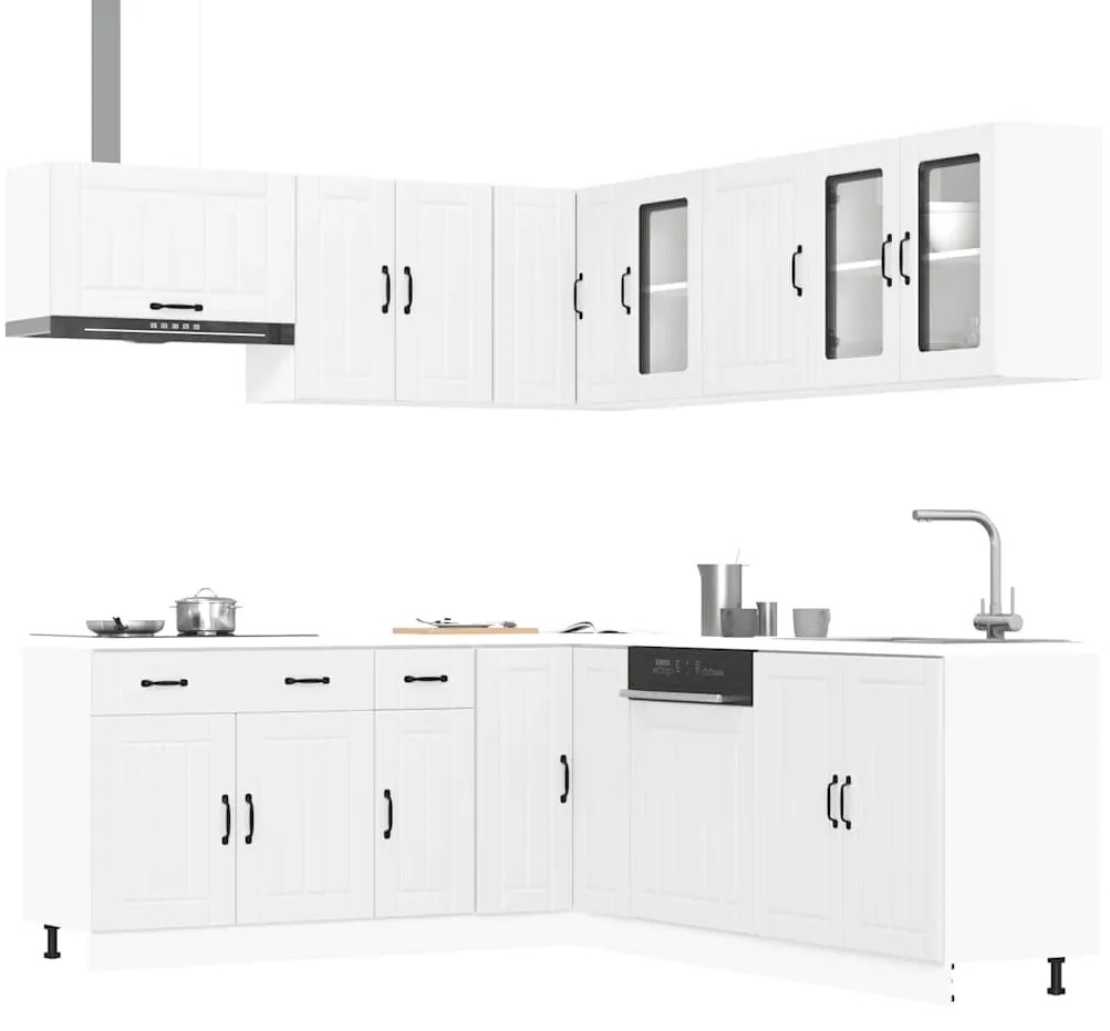 3314921 vidaXL Комплект кухненски шкафове от 11 части Lucca, инженерно дърво