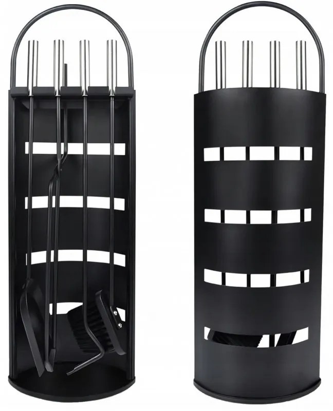 Комплект аксесоари от 4 части със стойка за камина и скара