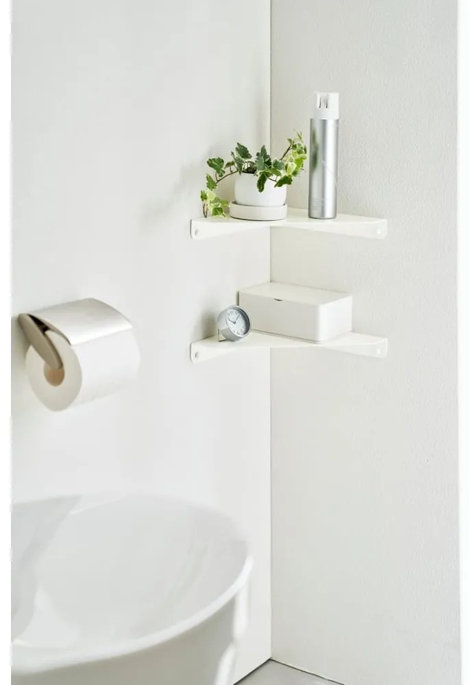 Бял ъглов метален рафт 22 cm Tower - YAMAZAKI