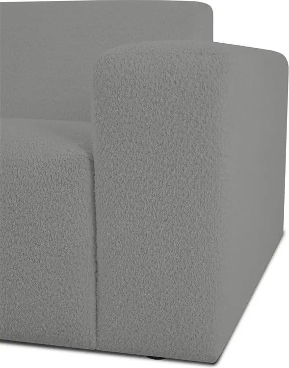 Сив ъглов диван от букле ("U" форма) Roxy – Scandic