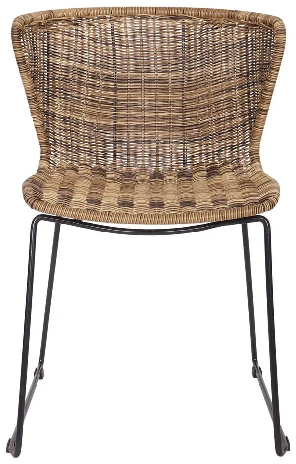 Градински столове в комплект 2 бр. от изкуствен ратан в естествен цвят Wings – WOOOD