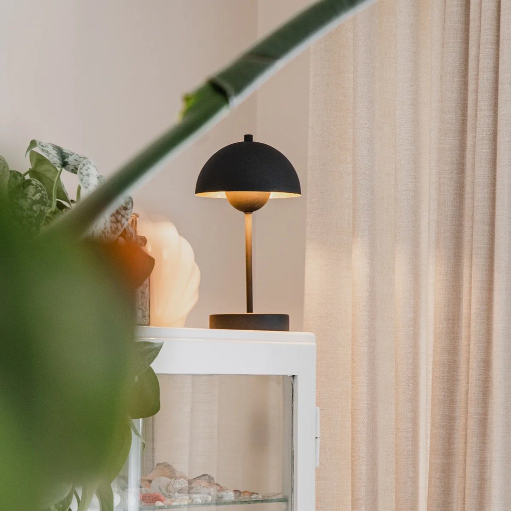 Ретро настолна лампа черна със злато - Magnax Mini