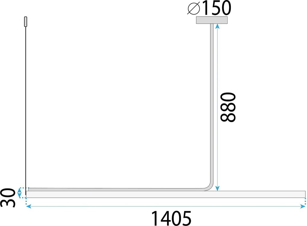 Пендел LED APP1660-CP Black 140cm