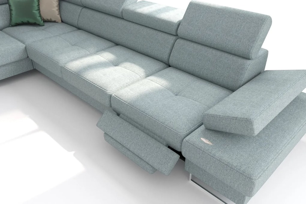 Ъглов диван Gelito Relax LTHR-Leuko-Right