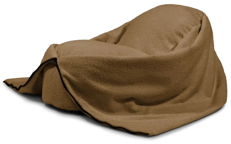 Кафяв детски пуф от букле Cocoon 80 – SLOWDOWN