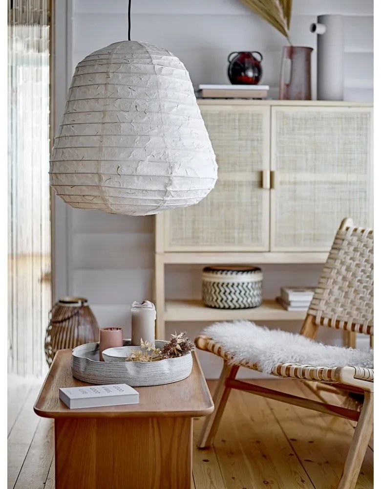 Бяло висящо осветително тяло ø 50 cm Leena – Bloomingville