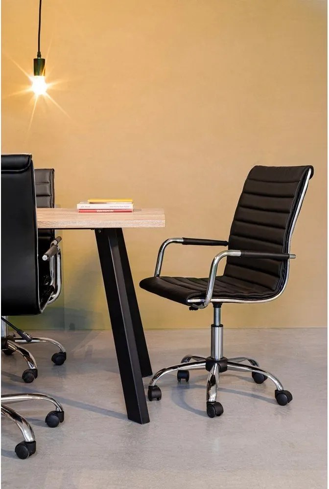 Черен офис стол от имитация на кожа Perth – Yes Everyday