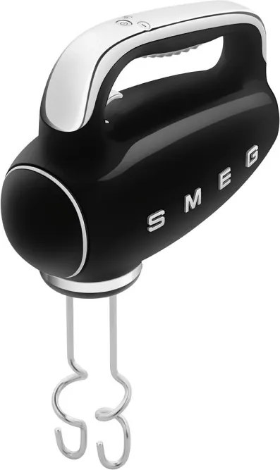 Ръчен миксер SMEG 50's Style HMF01BLEU, 250W, 9 скорости, Турбо, Скрит LED дисплей, Таймер, Аксесоари, Черен