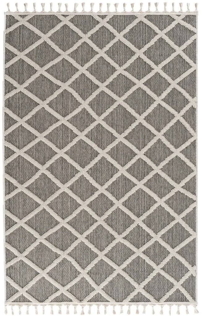 Килим Bukle 1409, цвят Сив, 100 x 150 см