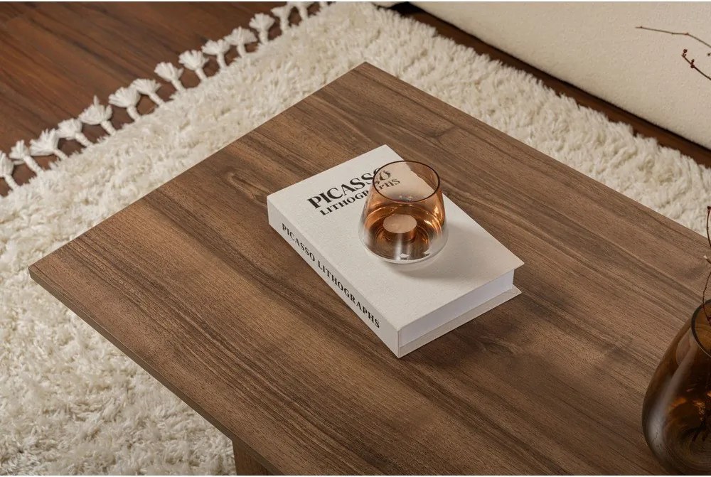 Тъмнокафява масичка за кафе от декор от орех 60x119 cm Sabin – Kalune Design